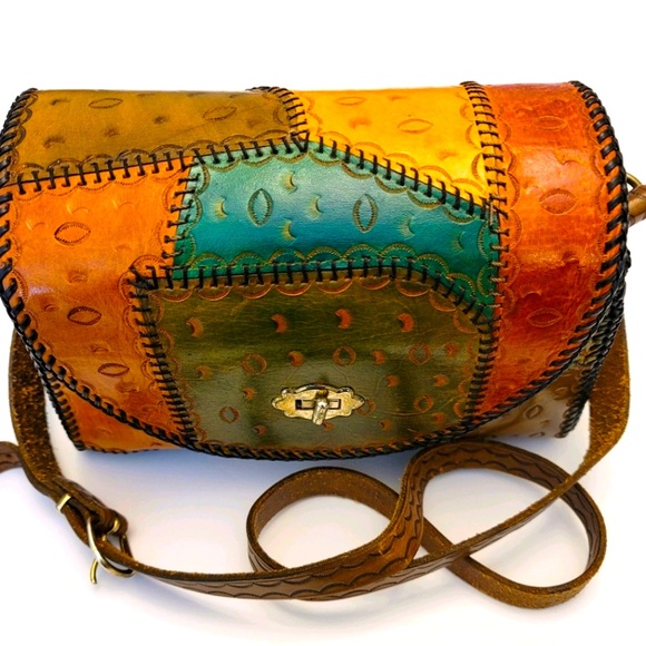 Southwestern Tooled Handbag Handbags - Hand Tooled | Leather Handbag~Shoulder Strap